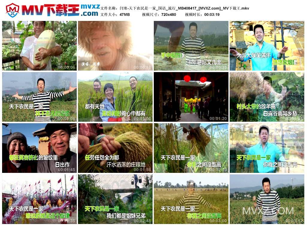 闫寒-天下农民是一家_国语_流行_MB408417